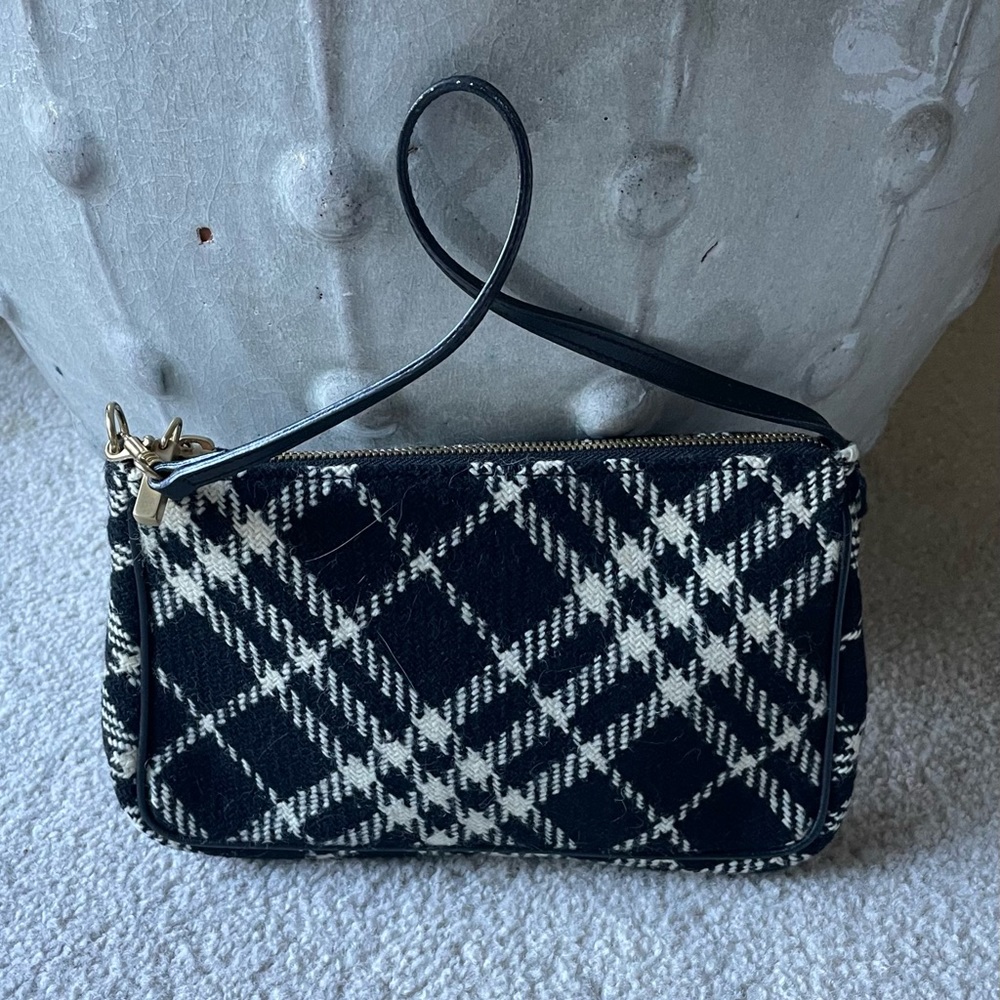Burberry shoulder bag in Black & Ivory Wool Plaid
